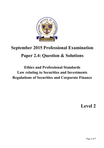 September 2015 Professional Examination Paper 2.4: Question &amp; Solutions