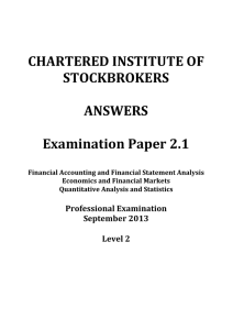 CHARTERED INSTITUTE OF STOCKBROKERS ANSWERS Examination Paper 2.1