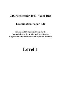 CIS September 2013 Exam Diet Examination Paper 1.4: