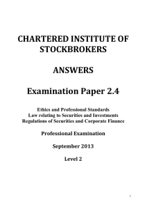 CHARTERED INSTITUTE OF STOCKBROKERS ANSWERS Examination Paper 2.4
