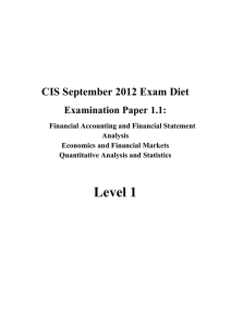 CIS September 2012 Exam Diet Examination Paper 1.1: