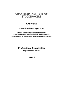 CHARTERED INSTITUTE OF STOCKBROKERS  ANSWERS