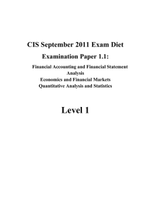 CIS September 2011 Exam Diet Examination Paper 1.1: