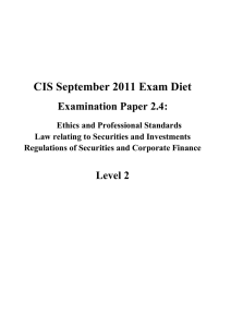 CIS September 2011 Exam Diet Examination Paper 2.4: