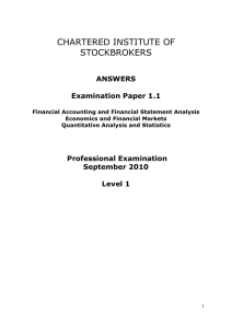 CHARTERED INSTITUTE OF STOCKBROKERS  ANSWERS