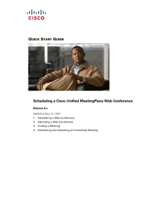 Q S G Scheduling a Cisco Unified MeetingPlace Web Conference