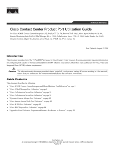 Cisco Contact Center Product Port Utilization Guide