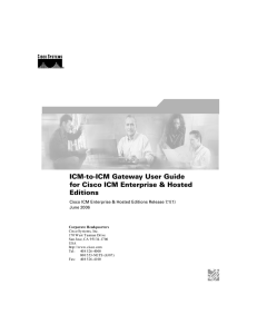 ICM-to-ICM Gateway User Guide for Cisco ICM Enterprise &amp; Hosted Editions