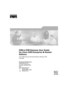 ICM-to-ICM Gateway User Guide for Cisco ICM Enterprise &amp; Hosted Editions