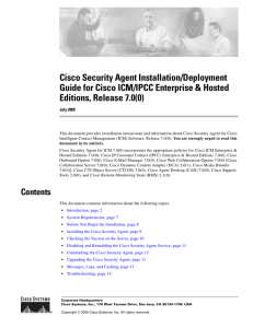 Cisco Security Agent Installation/Deployment Guide for Cisco ICM/IPCC Enterprise &amp; Hosted