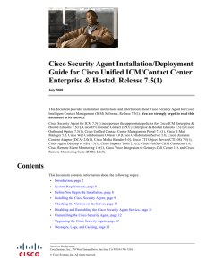 Cisco Security Agent Installation/Deployment Guide for Cisco Unified ICM/Contact Center