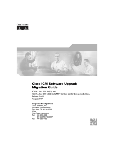 Cisco ICM Software Upgrade Migration Guide