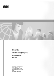 Cisco ICM Release 6.0(0) Staging On Windows 2000