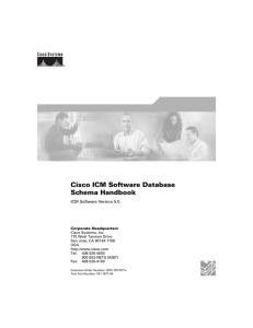 Cisco ICM Software Database Schema Handbook  ICM Software Version 5.0
