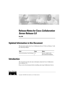 Collaboration Server Release 5.0 Updated Information in this Document May 2006