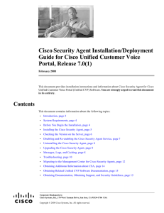 Cisco Security Agent Installation/Deployment Guide for Cisco Unified Customer Voice