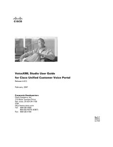 VoiceXML Studio User Guide for Cisco Unified Customer Voice Portal