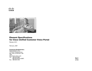 Element Specifications for Cisco Unified Customer Voice Portal