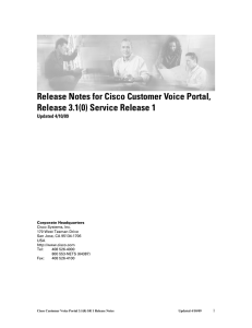 Release Notes for Cisco Customer Voice Portal, Updated 4/10/09