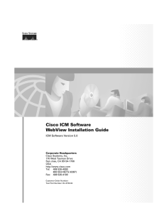 Cisco ICM Software WebView Installation Guide  ICM Software Version 5.0