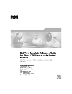 WebView Template Reference Guide for Cisco IPCC Enterprise &amp; Hosted Editions