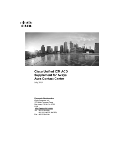 Cisco Unified ICM ACD Supplement for Avaya Aura Contact Center