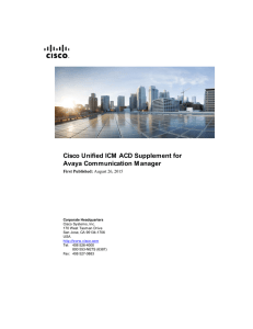 Cisco Unified ICM  ACD Supplement for Avaya Communication M anager