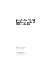 Cisco Unified ICM ACD Supplement for Nortel DMS-100/SL-100