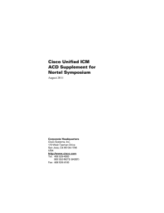 Cisco Unified ICM ACD Supplement for Nortel Symposium