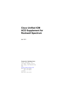 Cisco Unified ICM ACD Supplement for Rockwell Spectrum