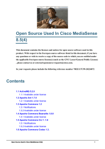 Open Source Used In Cisco MediaSense 8.5(4)