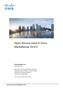 Open Source Used In Cisco MediaSense 10.5(1)  Cisco Systems, Inc.