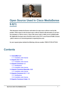 Open Source Used In Cisco MediaSense 9.0(1)