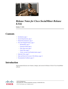 Release Notes for Cisco SocialMiner Release 8.5(4) Contents