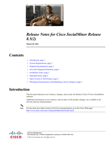  Release Notes for Cisco SocialMiner Release 8.5(2) Contents