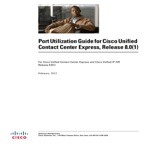 Port Utilization Guide for Cisco Unified Contact Center Express, Release 8.0(1)