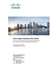 Cisco Agent Desktop User Guide