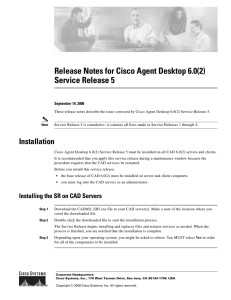 Release Notes for Cisco Agent Desktop 6.0(2) Service Release 5