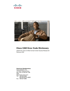 Cisco CAD Error Code Dictionary