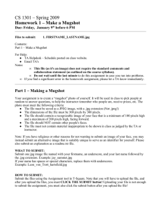 CS 1301 – Spring 2009 Homework 1 – Make a Mugshot