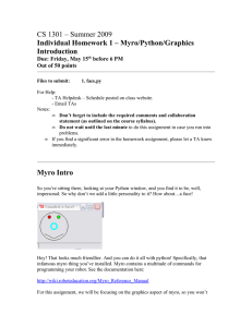 CS 1301 – Summer 2009 Individual Homework 1 – Myro/Python/Graphics Introduction