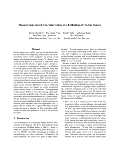 Measurement-based Characterization of a Collection of On-line Games