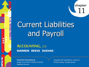 Current Liabilities and Payroll 11 Click to edit Master title style