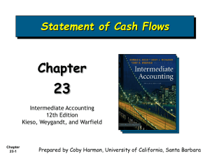 23 Chapter Statement of Cash Flows Intermediate Accounting