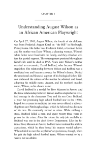 Understanding August Wilson as an African American Playwright CHAPTER 1
