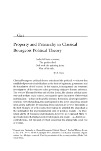 One Property and Patriarchy in Classical Bourgeois Political Theory