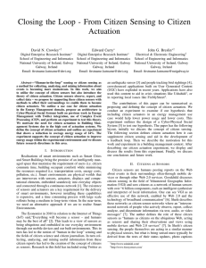 Closing the Loop - From Citizen Sensing to Citizen Actuation Edward Curry