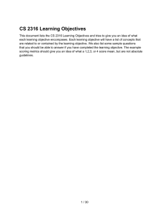 CS 2316 Learning Objectives
