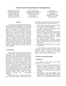 Wireless Sensor Payload Design for Sounding Rocket