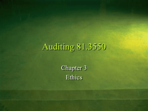 Auditing 81.3550 Chapter 3 Ethics
